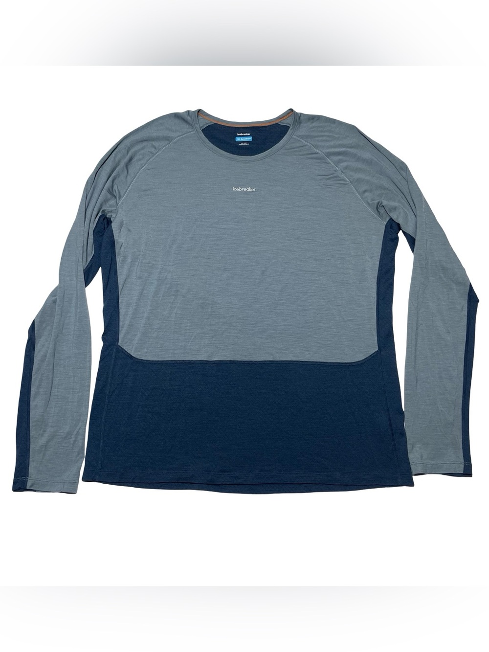 Icebreaker Merino Wool 200 Sonebula Long Sleeve Crew thermal top 2 Tone Blue XXL